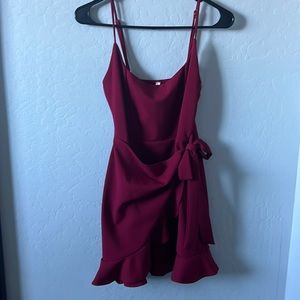 Lucy in the Sky dark red mini dress